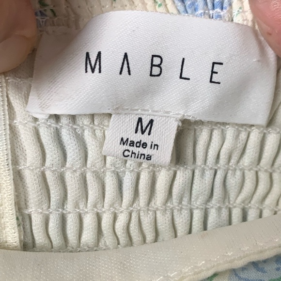 Mable Women Size Medium Floral Print Puff Sleeves Cottagecore Mini Dress - Picture 3 of 9